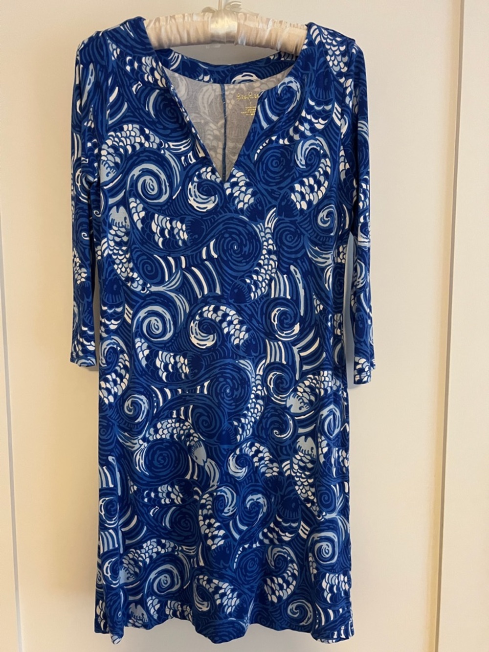 Lilly Pulitzer Blue & White Swirl Midi Dress